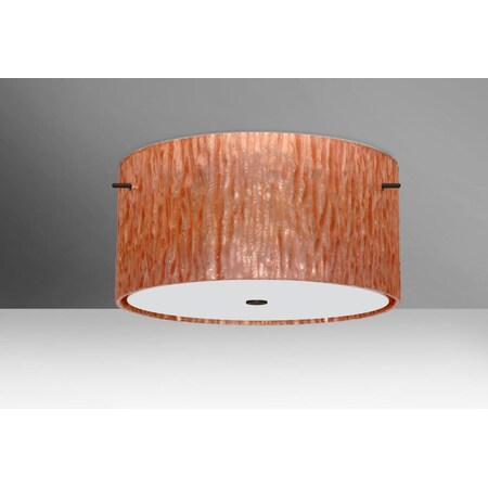 Besa Lighting Besa Ceiling Tamburo 16 Bronze Stone Copper Foil 3x60W Medium Base 1KM-4008CS-BR